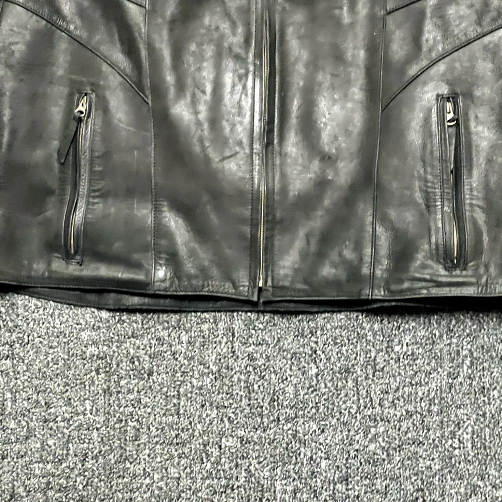 Indian Motorcycle Licensed Black Full Leather Coat Jacket Size: Women's XL - Picture 4 of 14